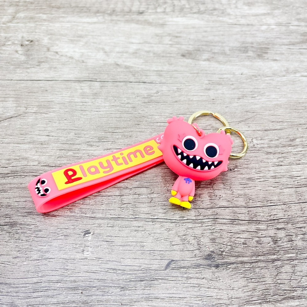 Poppy Playtime Kissy Missy Rubber Keychain with Wrist Strap, Pink